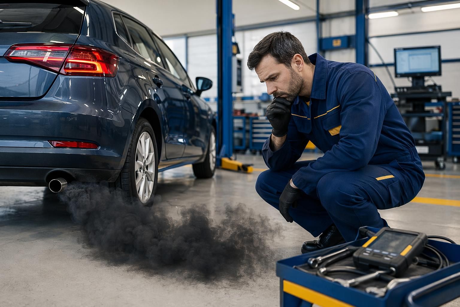 Ma voiture fume noir, quel diagnostic ?