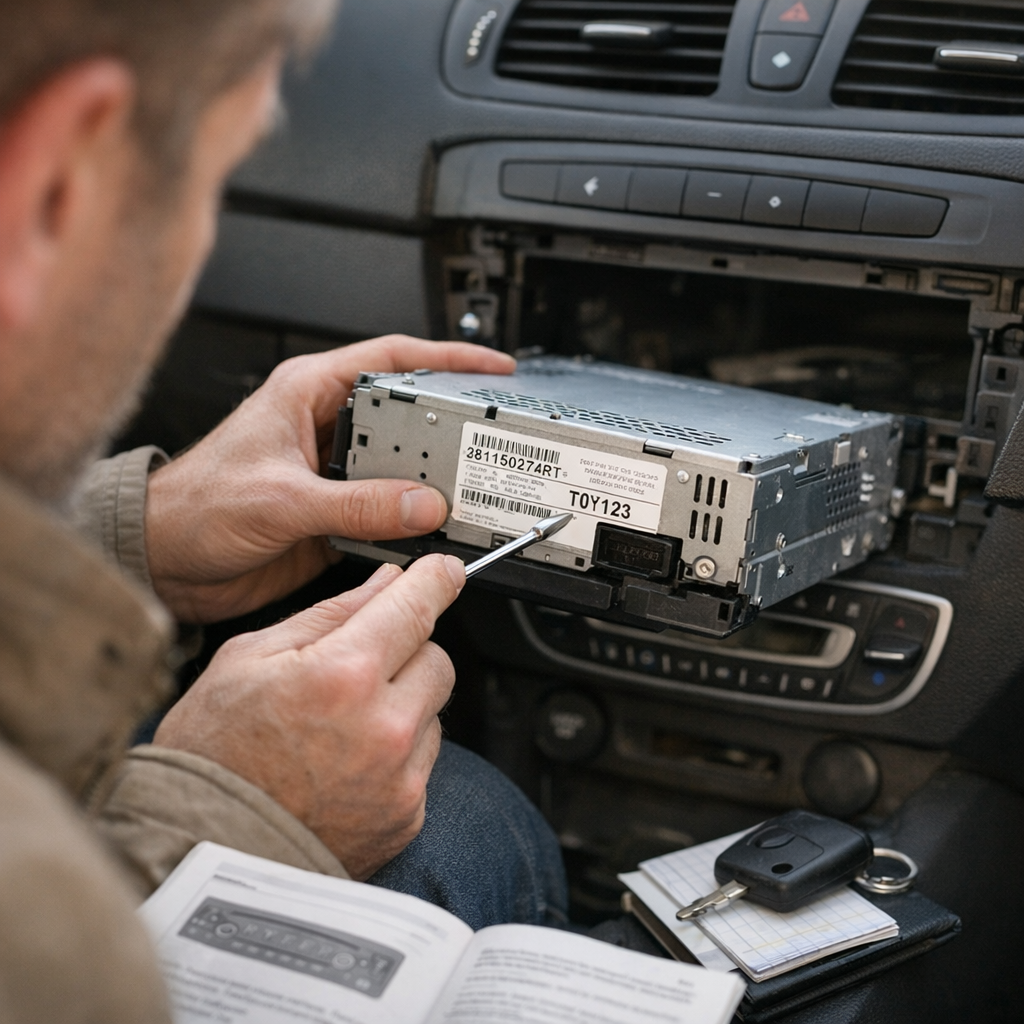 Où trouver le précode ou le numéro de série de l'autoradio Renault