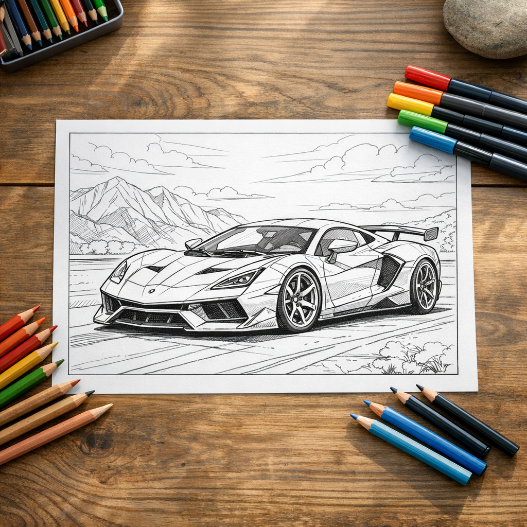 Coloriage de voiture de sport : modèles, idées et conseils