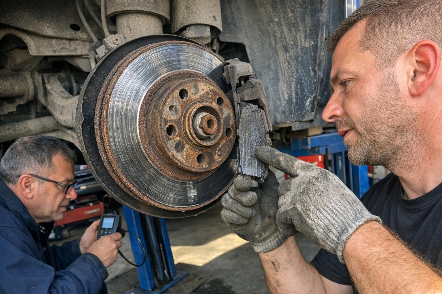 Contrôle technique disques et plaquettes de frein usés : que fait recaler